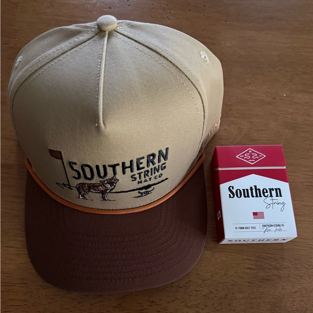 Southern String Co. Two-Tone Trucker Hat in Tan & Brown